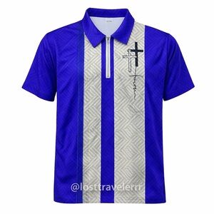 Mens medium cross shirt polo religious Christian boutique